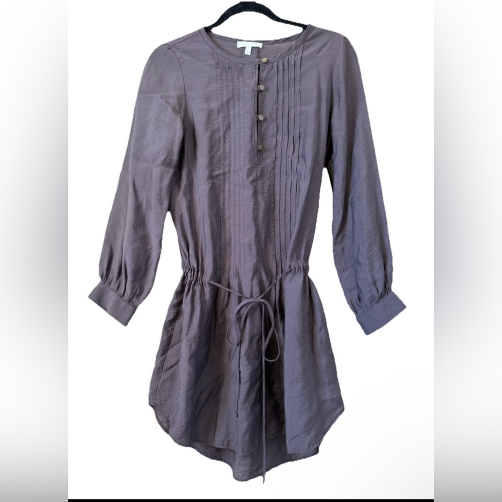 GLAM  Women’s Dress Long Sleeve Made In USA  Rayon Dark Gray Short Sz S